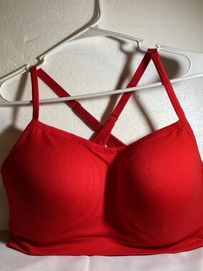 PINK Victoria's Secret Red Padded Cross-Back Bralette
